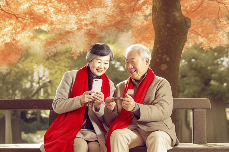 年长的夫妇坐在长椅上愉快聊天的晚年生活,高清,摄影图,摄影图片,图片大全,摄影图免费下载